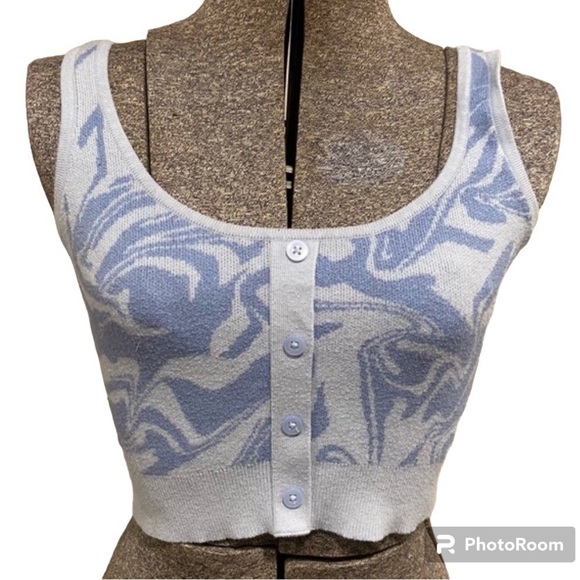 L.A. Hearts Pac Sun- Kiara Swirl button down sweater vest tank-Small - Picture 2 of 9
